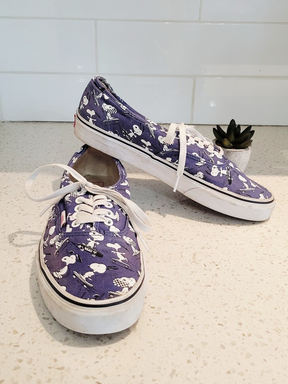 Vans x Peanuts "Snoopy Skating" Blue & White Sneakers | Women's 10.5 / Men's 9